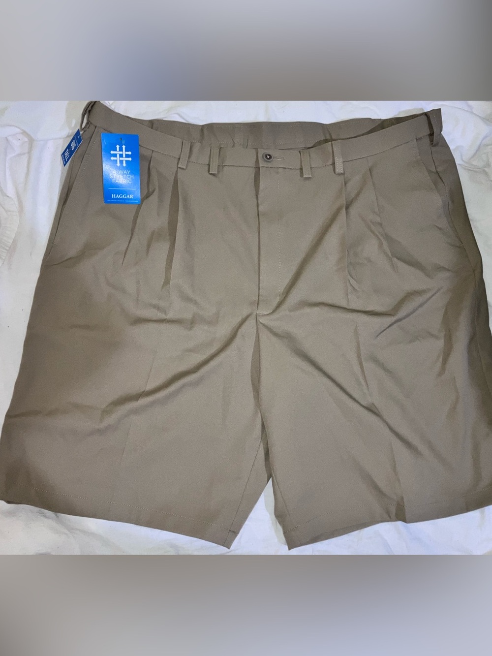 Haggar NEW Men's Cool 18 Pro Shorts Straight Fit Pleat Front Sz 48 Big And Tall - Picture 5 of 12